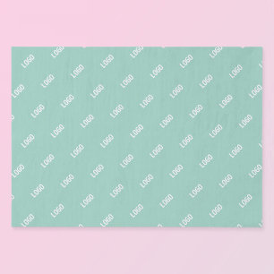 Papel De Seda Imagem carregada ou logotipo enviatado Teal clar