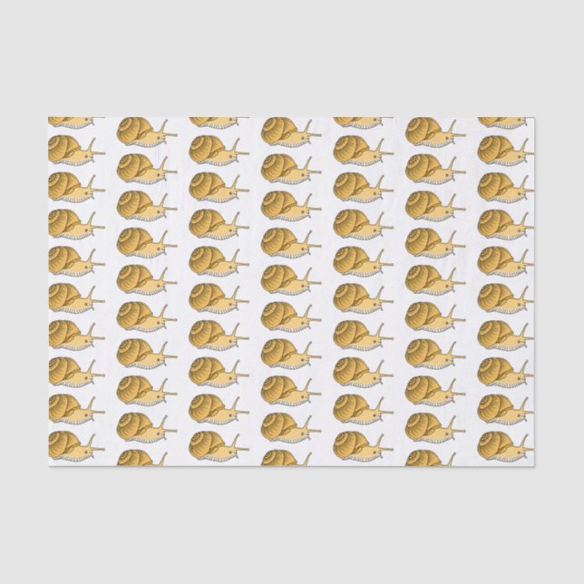 Papel De Seda Imagem de desenho animado de caracol amarelo-bonit (Frente )