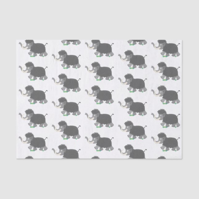 Papel De Seda Imagem de desenho animado de mamute boazona (Frente )