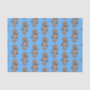 Papel De Seda Imagem de desenho animado de platypus de bebê feli