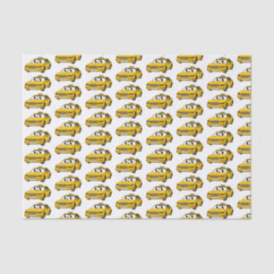 Papel De Seda Imagem de desenho animado de táxi amarelo bonito