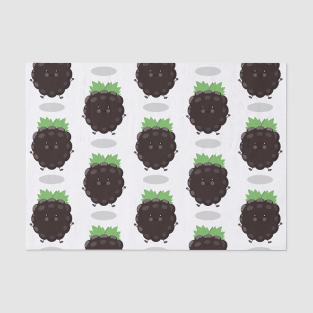 Papel De Seda Imagem de desenho animado roxo de amora doce e fel (Frente )
