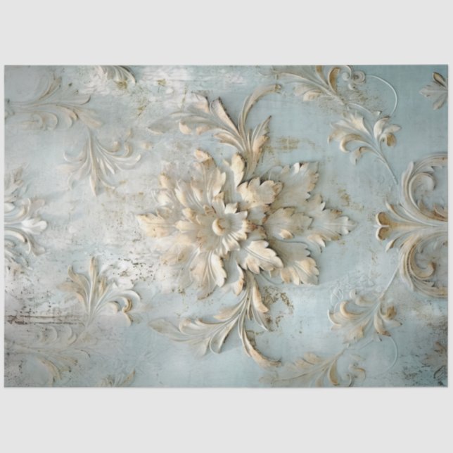 Papel De Seda Imagem de desenho de mão em ouro pintada de Vintag (Frente )