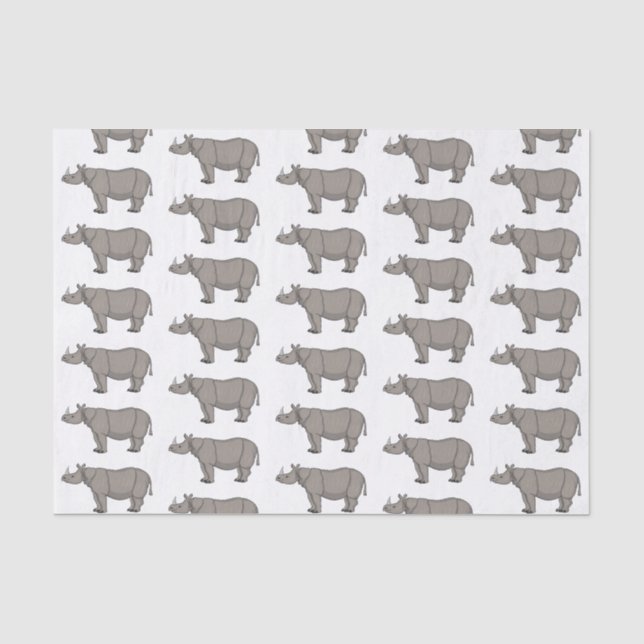 Papel De Seda Imagem do desenho animado de Javan rhinoceros (Frente )