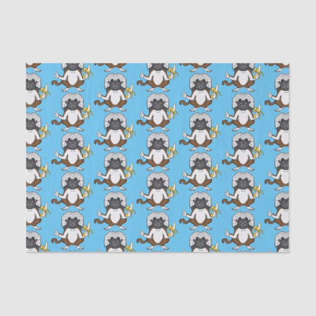 Papel De Seda Imagem do desenho do macaco Cotton Top Tamarin (Frente )