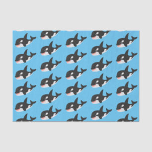 Papel De Seda Imagem engraçada de desenhos animados de orca,