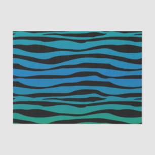 Papel De Seda Impressão animal da zebra azul e verde