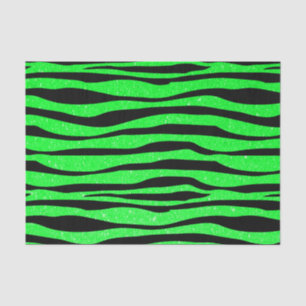 Papel De Seda Impressão animal da zebra de néon do verde limã