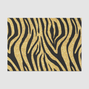 Papel De Seda Impressão animal das listras Dourados da zebra do
