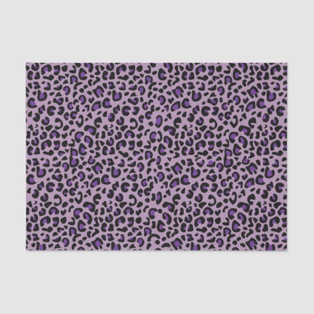 Papel De Seda Impressão Animal de Gato Selvagem, Roxo, (Frente )