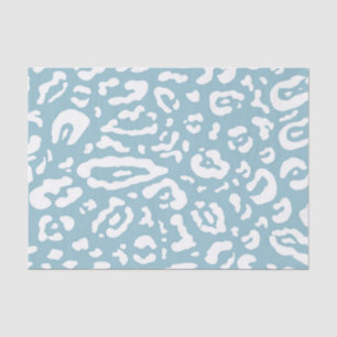 Papel De Seda Impressão Animal de Guepardo Leopardo Azul e Branc