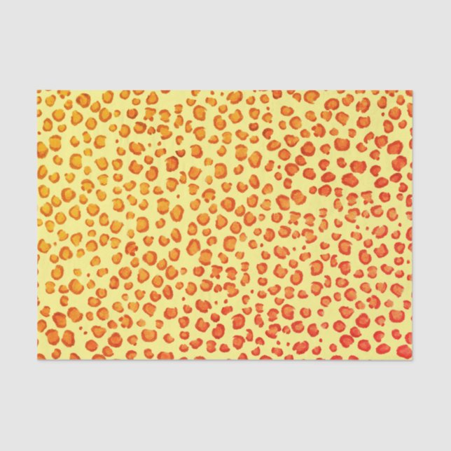 Papel De Seda Impressão Animal Leopardo Padrão Vermelho - Oferta (Frente )
