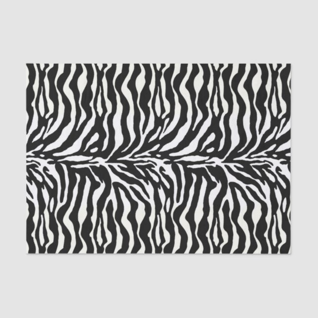 Papel De Seda Impressão animal, zebra em preto e branco (Frente )