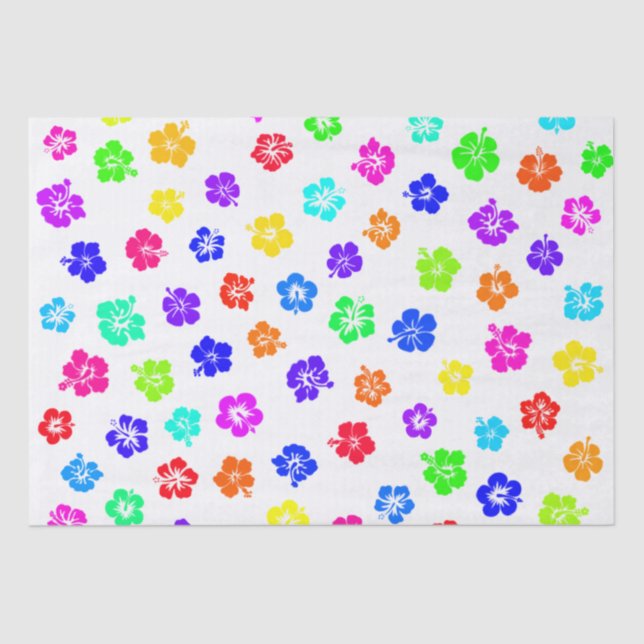 Papel De Seda Impressão colorido do hibiscus (Frente )