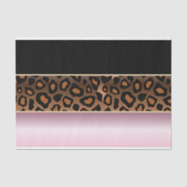 Papel De Seda Impressão cor-de-rosa, preto e Jaguar