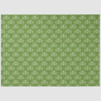 Papel De Seda Impressão das Irises Verdes Vitorianas das Esmeral