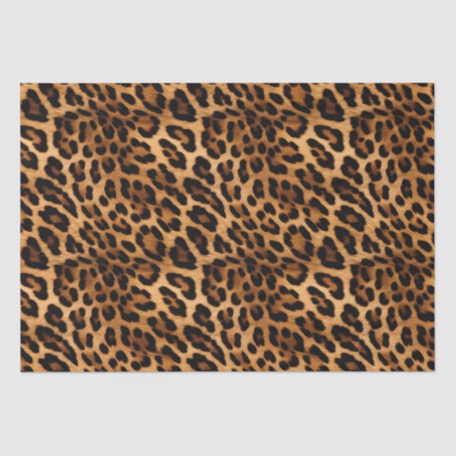 Papel De Seda Impressão de Animais Castanhos Leopardo (Frente )