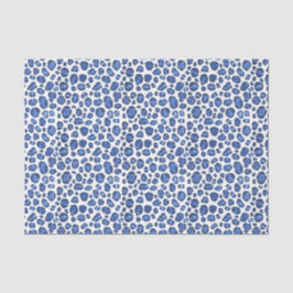 Papel De Seda Impressão De Animais De Leopardo Branco E Azul Pin