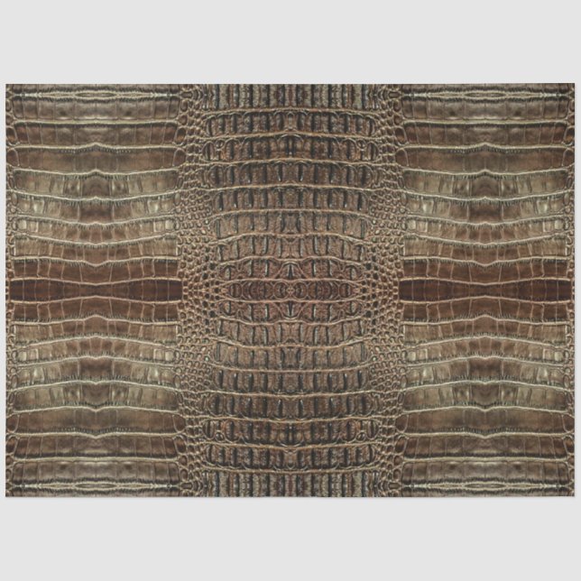 Papel De Seda Impressão de Anomalia de Couro Castanha Alligator (Frente )