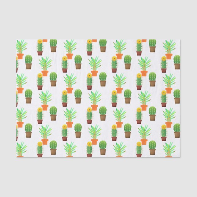 Papel De Seda Impressão de Cacto (Frente )
