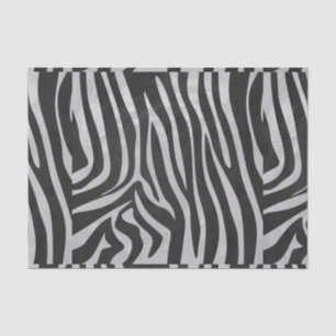 Papel De Seda Impressão de Cinza Zebra Black and Light