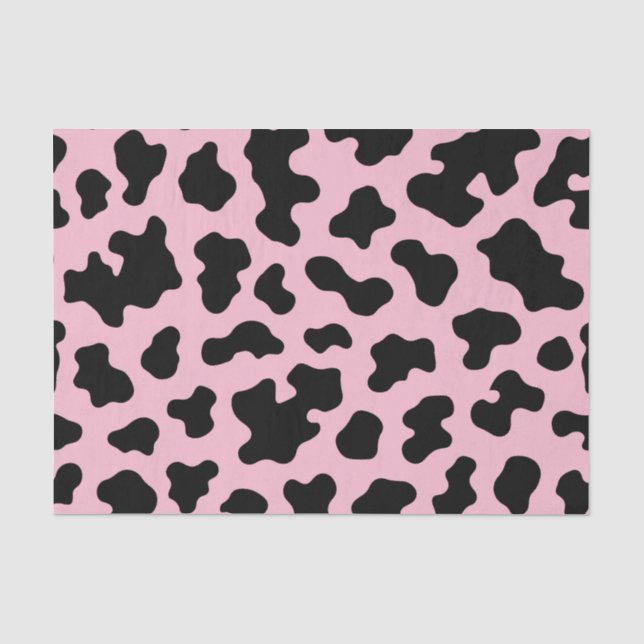 Papel De Seda Impressão de couro de vaca Black & Pink Cow (Frente )