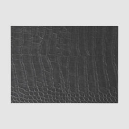 Papel De Seda Impressão de Couro Preto Preto Faux