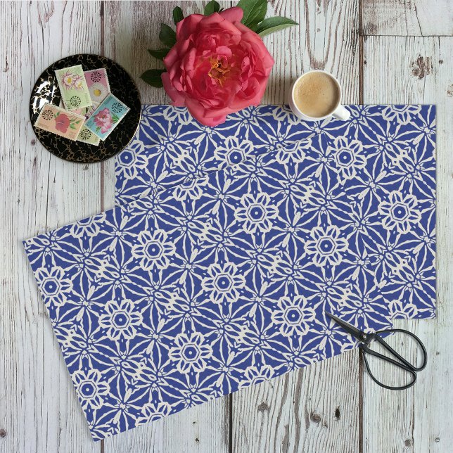 Papel De Seda Impressão de Estilo Azul Escuro / de Batik Natural (Criador carregado)