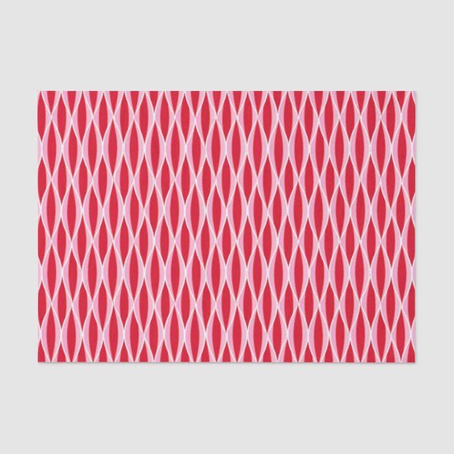 Papel De Seda Impressão de Fita do Século médio, Vermelho e Rosa (Frente )