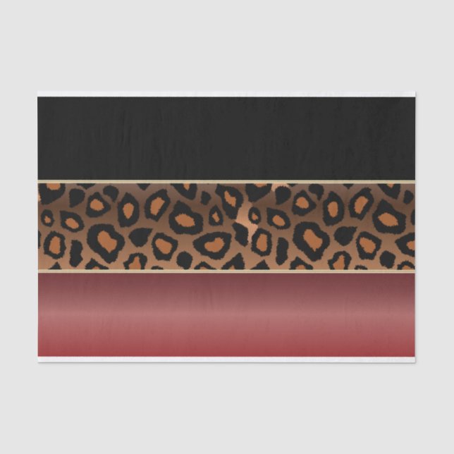 Papel De Seda Impressão de Garnet Red, Black e Jaguar (Frente )
