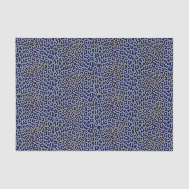 Papel De Seda Impressão de leopardo azul (Frente )