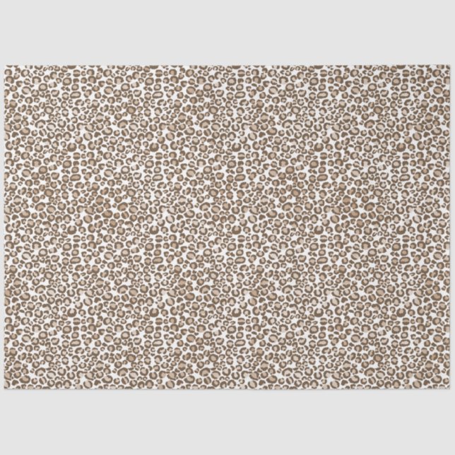 Papel De Seda Impressão de Leopardo Castanho de Chocolate (Frente )