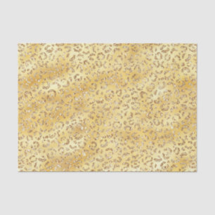 Papel De Seda Impressão de Leopardo com Brilho Falso Dourado