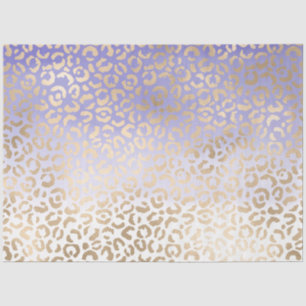 Papel De Seda Impressão de Leopardo de Ombro Dourado Roxo