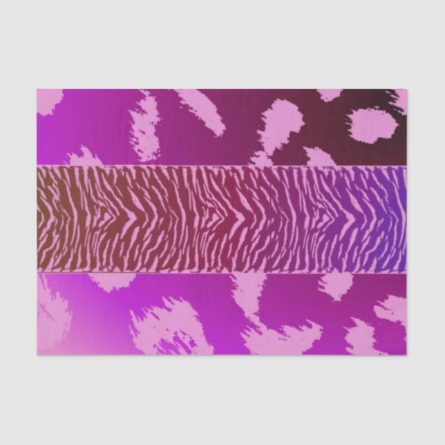Papel De Seda Impressão de leopardo rosa (Frente )