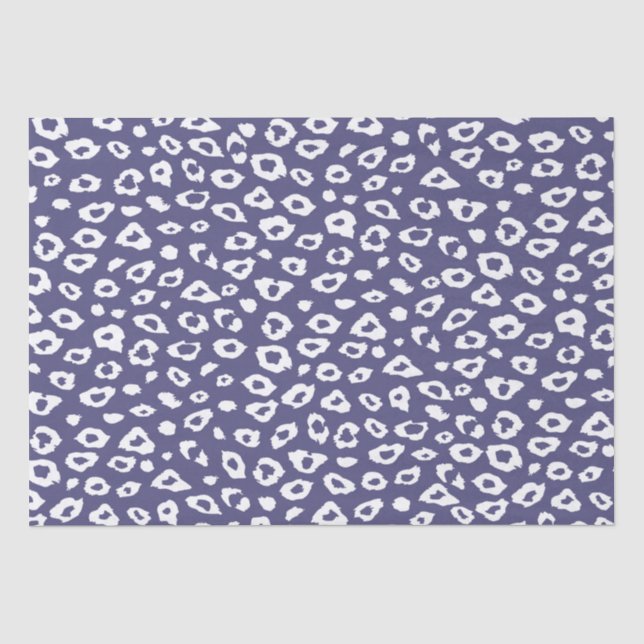 Papel De Seda Impressão de Leopardo Roxo e Branco (Frente )