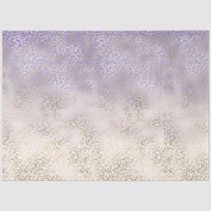 Papel De Seda Impressão de Ombre Leopardo Dourado Roxo