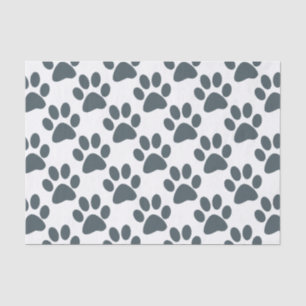 Papel De Seda Impressão de Paw de cinza