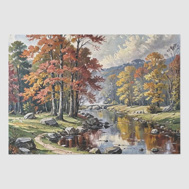 Papel De Seda Impressão de pintura de outono (Frente )