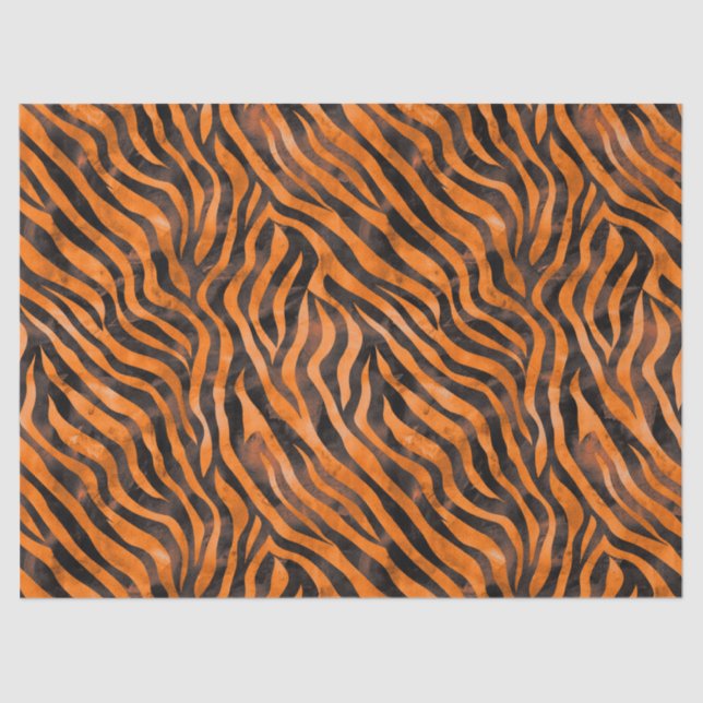 Papel De Seda Impressão de Tigre de Aquarela (Frente )