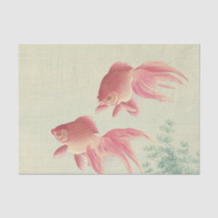 Papel De Seda Impressão de Woodblock japonês de Goldfish Vinta