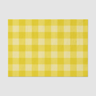 Papel De Seda Impressão de Xadrez de Tartan Amarelo-limonada
