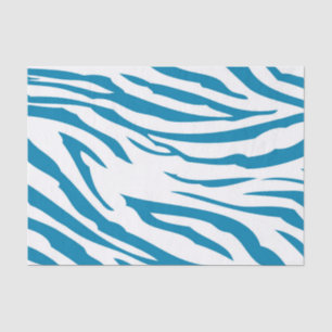 Papel De Seda Impressão de Zebra Azul Aqua