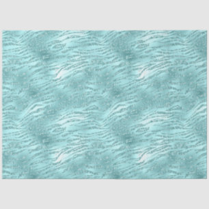 Papel De Seda Impressão de Zebra em Verde Menta Glamourosa