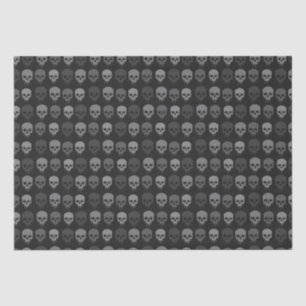 Papel De Seda Impressão do crânio preto e Cinza