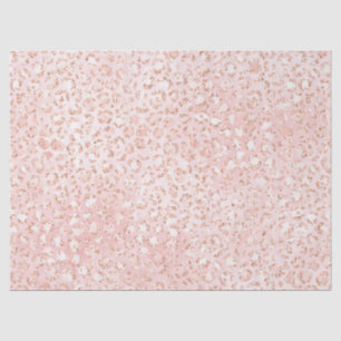 Papel De Seda Impressão do Leopard Luminoso Branco Cor-de-rosa 