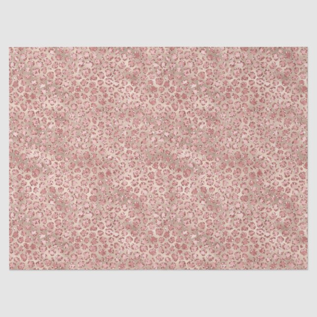 Papel De Seda Impressão do Leopard Luminoso Cor-de-rosa Dourado (Frente )