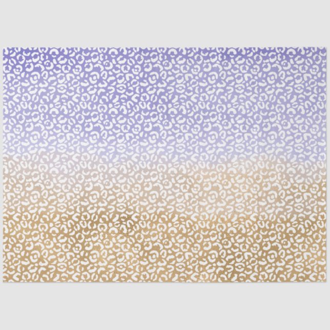 Papel De Seda Impressão do Leopardo Dourado de Ombro Branco Puro (Frente )