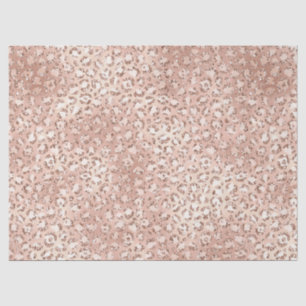 Papel De Seda Impressão do Leopardo Glitz Cor-de-rosa-claro-azu