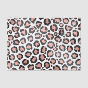 Papel De Seda Impressão do Leopardo Preto-Rosa de-Quic Moderno